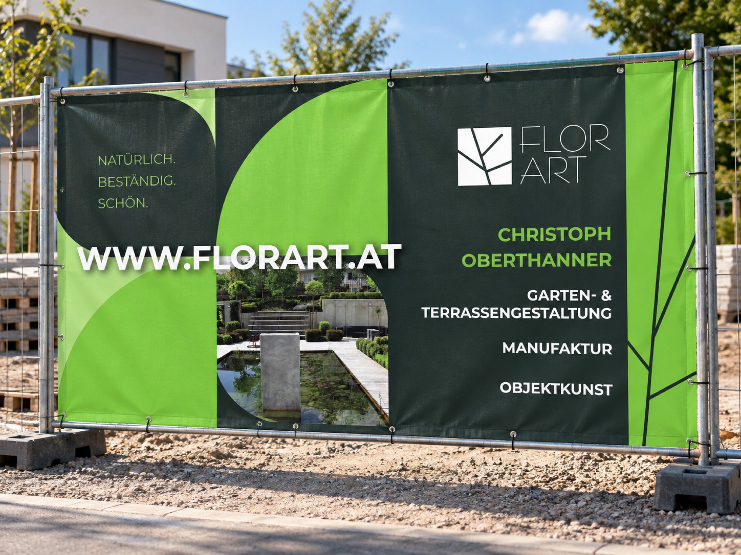 FLORART Banner am Bauzaun